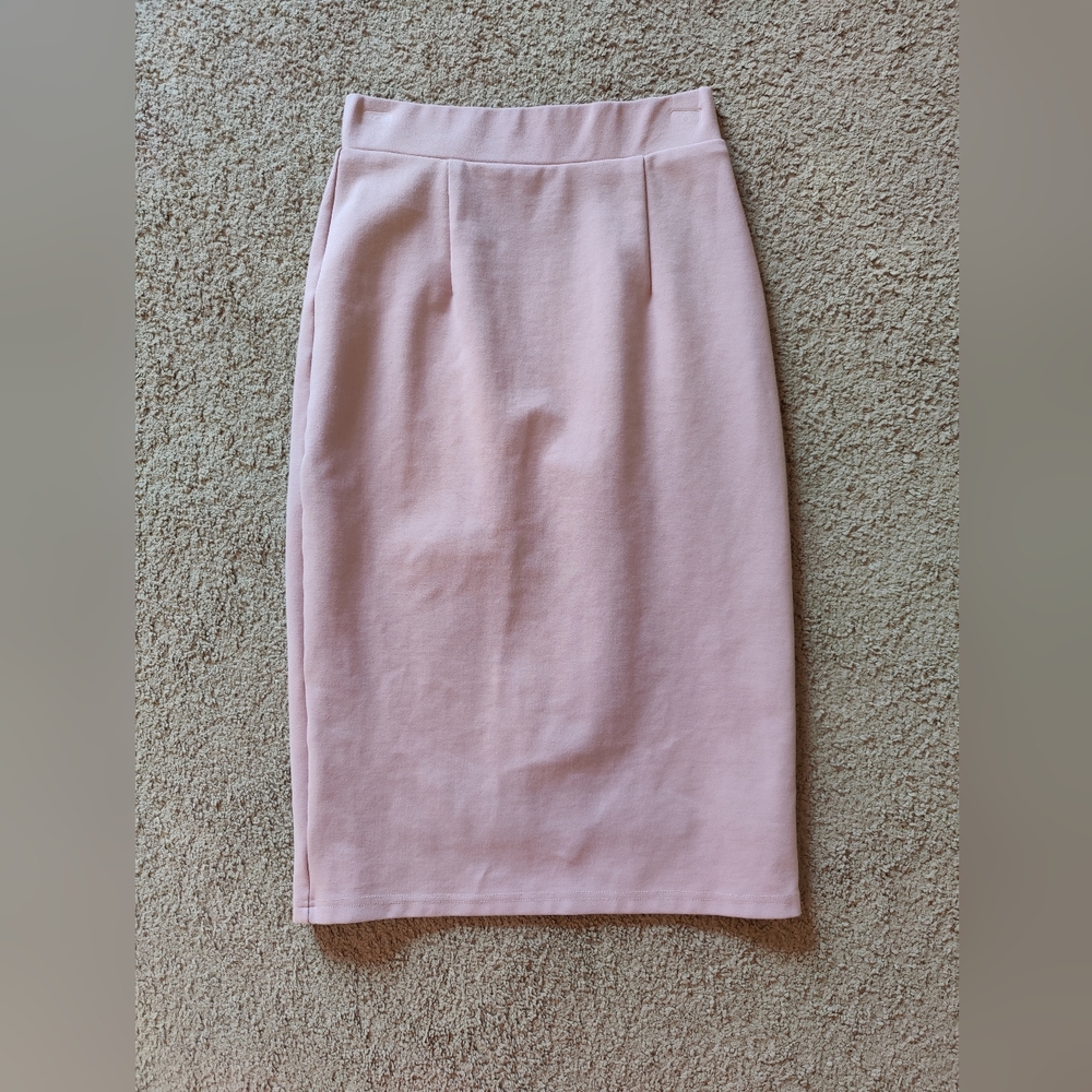 Pink Knee Length Pencil Skirt